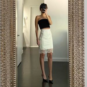 Bebe Vintage Y2K Lace Embroidered Pencil Skirt